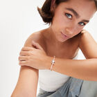 Salmon cord bracelet with a pearl